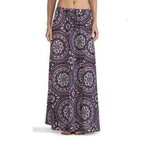 Tigerlily Cairo Maxi Skirt with Slit Size Medium Kaleidoscope Multicolor
